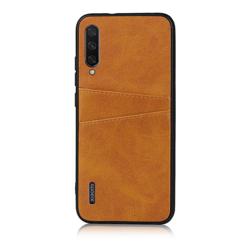 Skal Xiaomi Mi A3 Svart Dubbelkorthållare I Läderstruktur