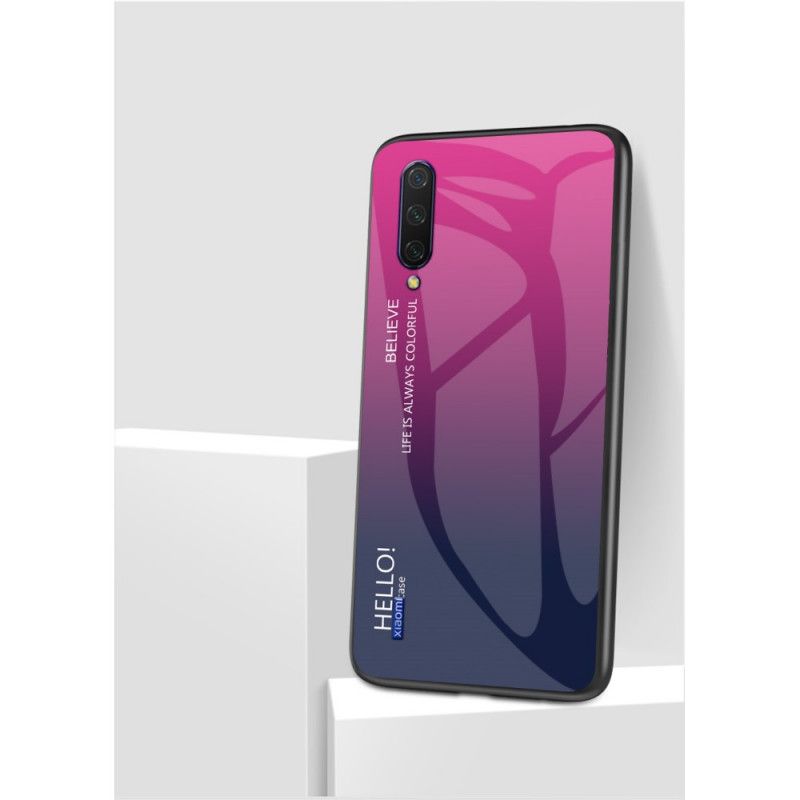 Skal Xiaomi Mi A3 Vit Mobilskal Hej Härdat Glas