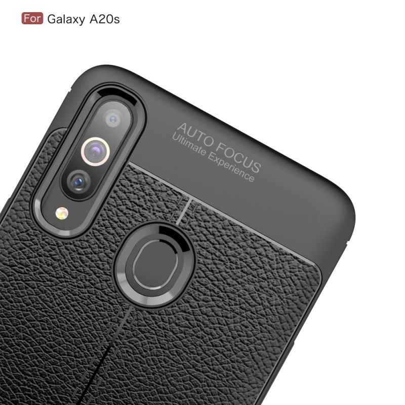 Skal för Samsung Galaxy A20s Svart Dubbel Linjelychélädereffekt