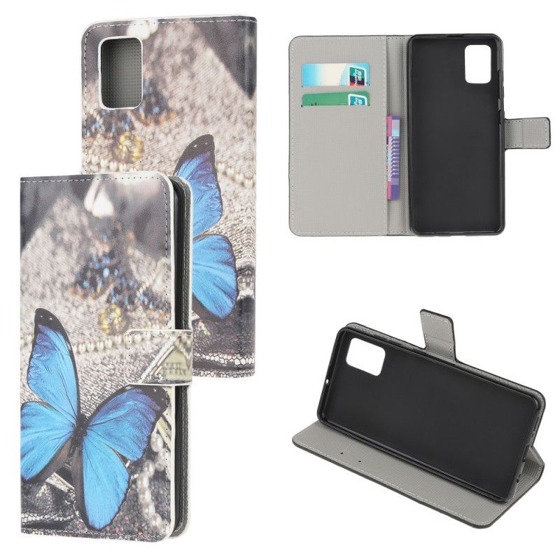 Fodral för Samsung Galaxy A51 Svart Fjärilar Och Blommor