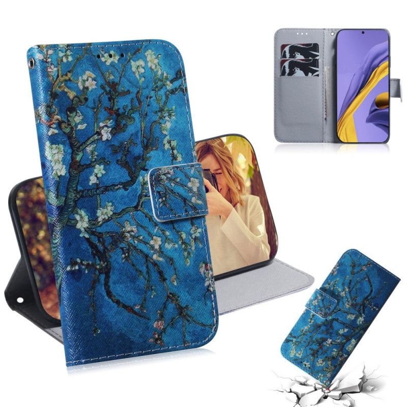 Läderfodral Samsung Galaxy A51 Mobilskal Blommande Trädgren