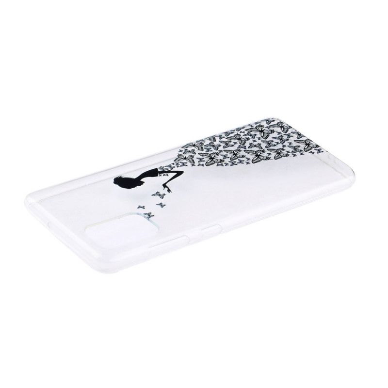 Skal Samsung Galaxy A51 Mobilskal Transparent Klänning Med Fjärilar