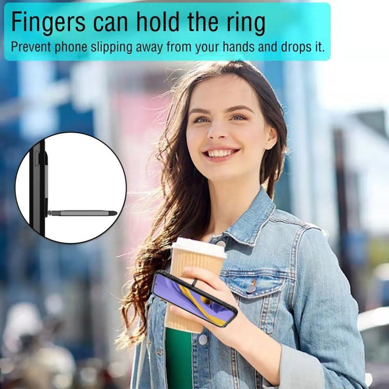 Skal Samsung Galaxy A51 Svart Ring Och Kolfiber