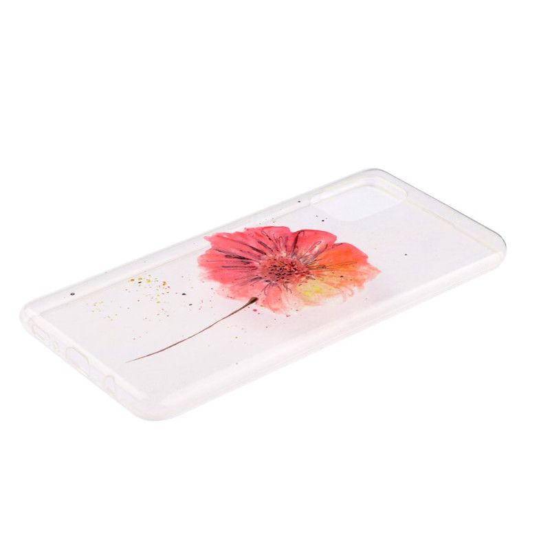 Skal Samsung Galaxy A51 Transparent Vattenfärg Vallmo