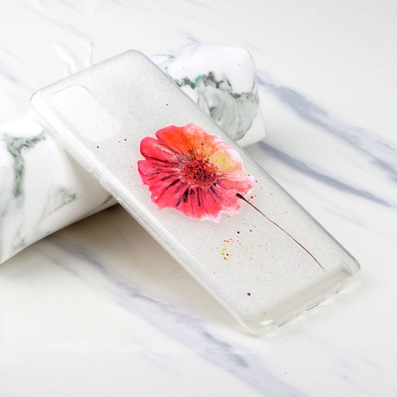 Skal Samsung Galaxy A51 Transparent Vattenfärg Vallmo
