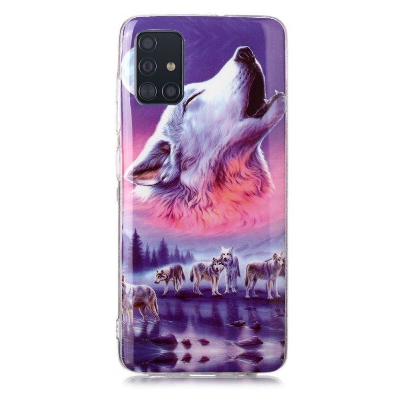 Skal Samsung Galaxy A51 Vit Fluorescerande Vargserie
