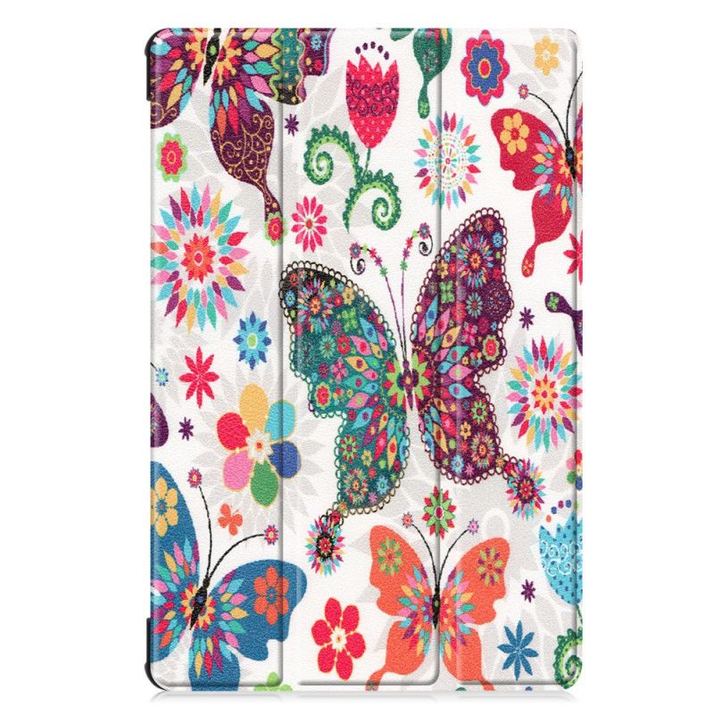 Smart Fodral Samsung Galaxy Tab S6 Retro Fjärilar Och Blommor