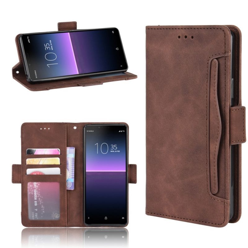 Fodral Sony Xperia 10 II Svart Förstklassigt Multikort
