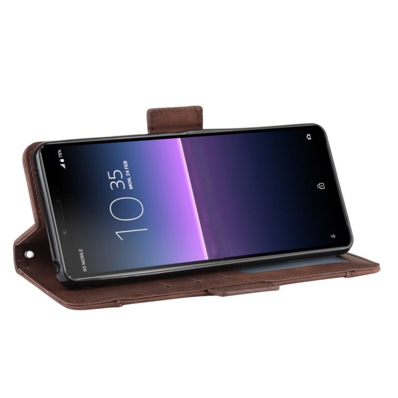 Fodral Sony Xperia 10 II Svart Förstklassigt Multikort