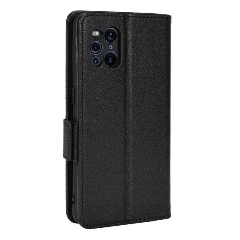 Fodral Oppo Find X3 Pro Folio-fodral Flap Double Litchi Nya Färger