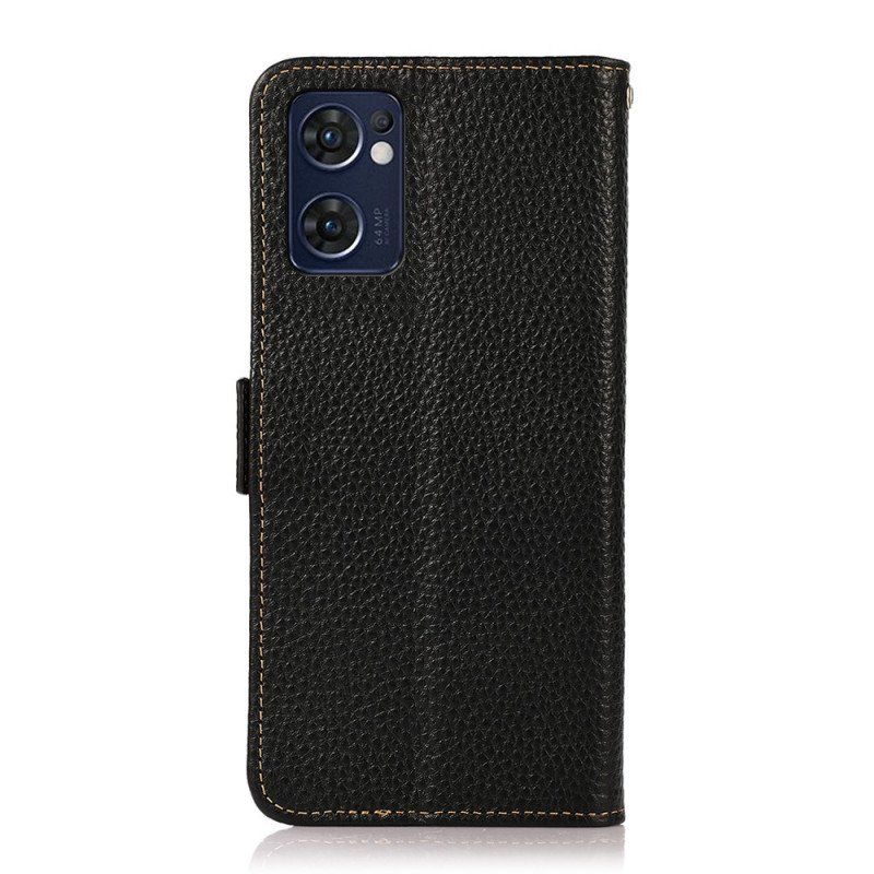 Fodral Oppo Find X5 Lite Litchi Läder Khazneh Rfid