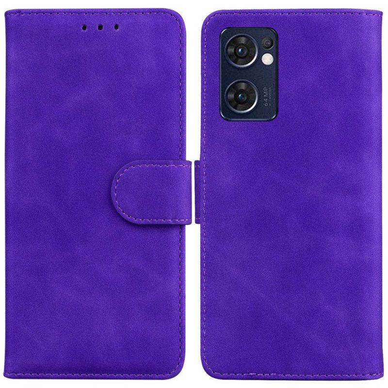 Fodral Oppo Find X5 Lite Monokrom Lädereffekt