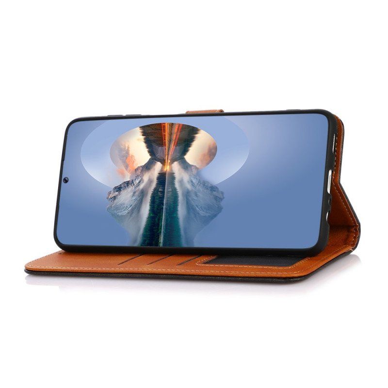 Fodral Samsung Galaxy A13 5G / A04s Imiterat Läder Med Khazneh-rem
