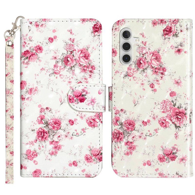 Fodral Samsung Galaxy A14 / A14 5G Med Kedjar Rem Liberty Flowers