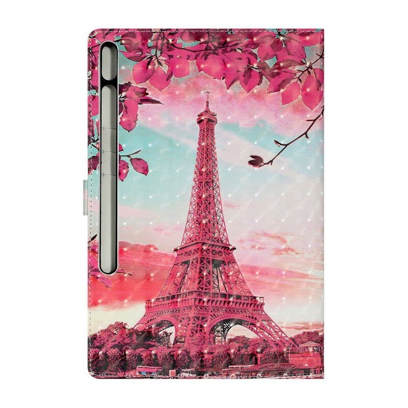 Fodral Samsung Galaxy Tab S8 Plus / Tab S7 Plus Blommigt Eiffeltorn