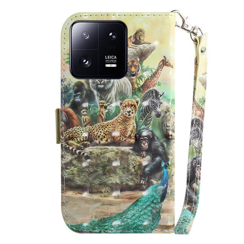 Fodral Xiaomi 13 Pro Med Kedjar Thong Safari Djur