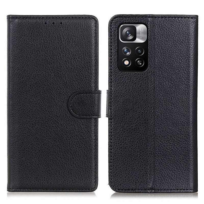 Fodral Xiaomi Redmi Note 11 Pro Plus 5G Traditionellt Litchiläder