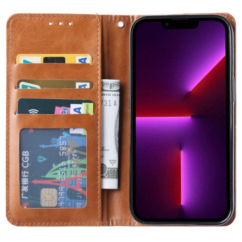 Folio-fodral iPhone 14 Läderfodral Korthållare I Konstläder