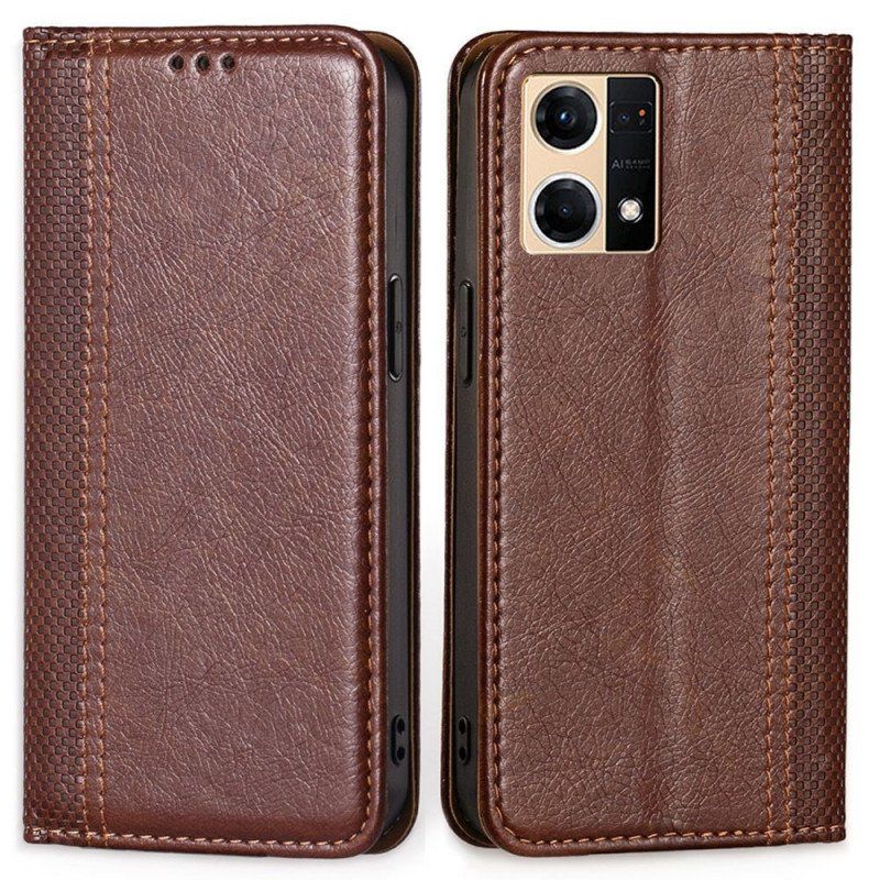 Folio-fodral Oppo Reno 7 Läderfodral Vintage Konstläder