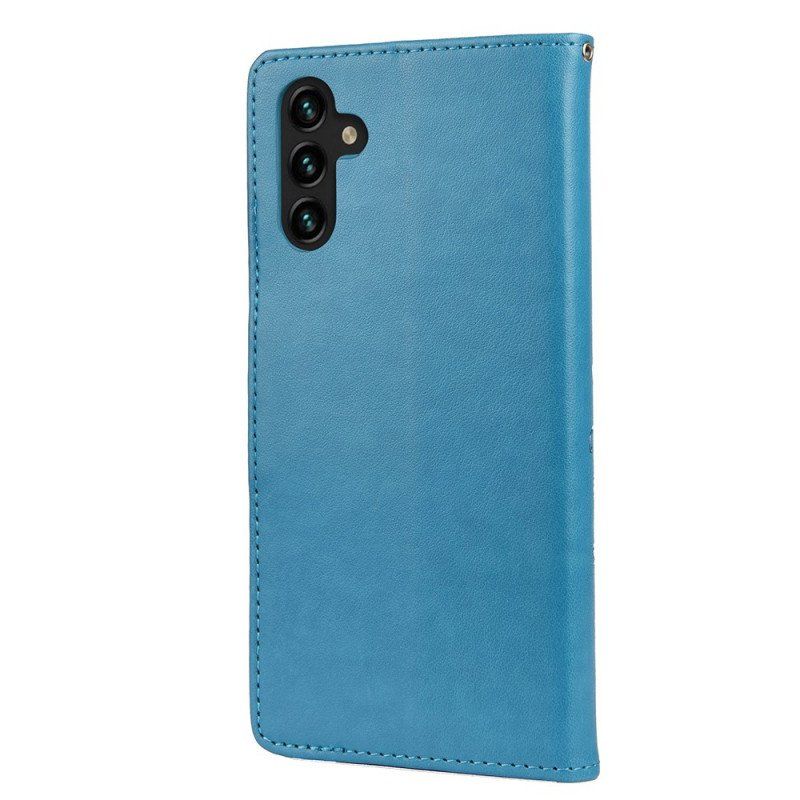 Folio-fodral Samsung Galaxy A13 5G / A04s Fjärilar Och Blommor