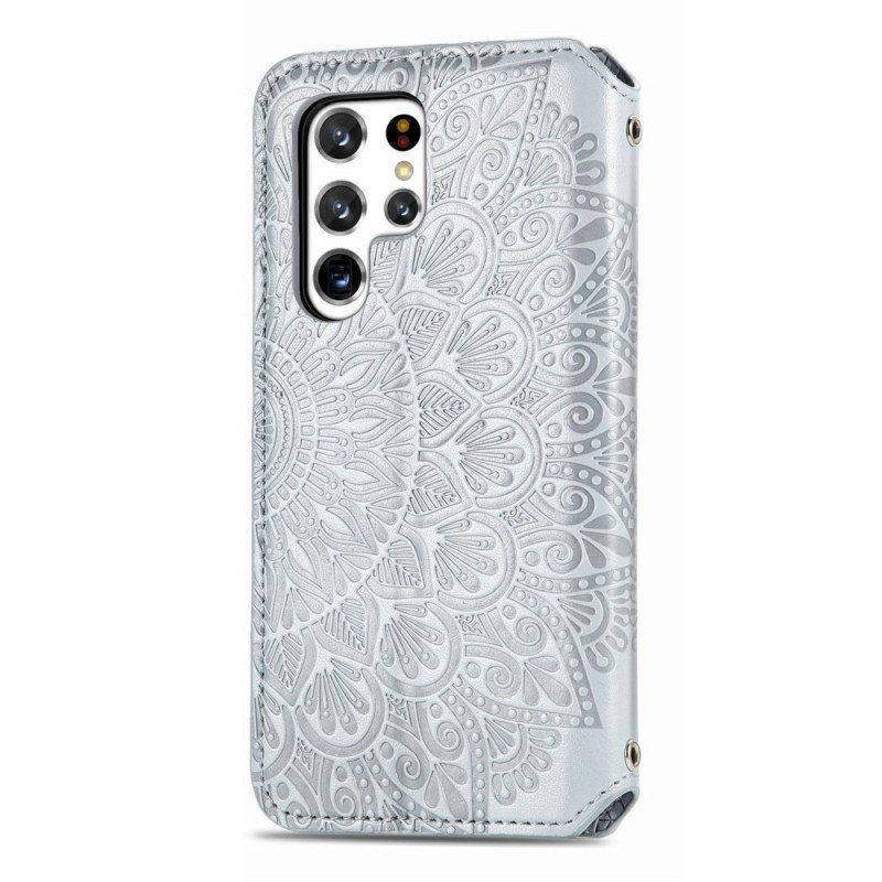 Folio-fodral Samsung Galaxy S22 Ultra 5G Läderfodral Mandala