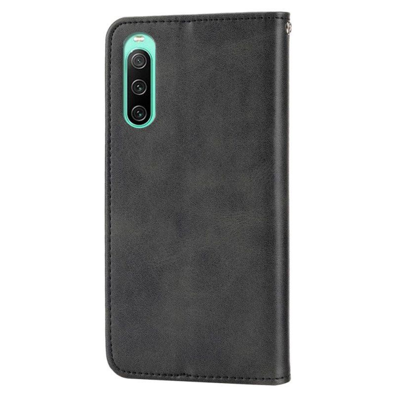 Folio-fodral Sony Xperia 10 IV Läderfodral 3d-mönster Läderstil Med Rem