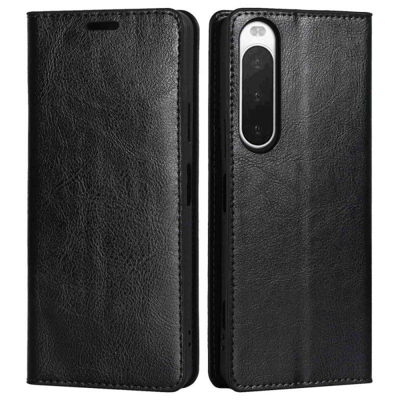 Folio-fodral Sony Xperia 10 IV Läderfodral Äkta Läder
