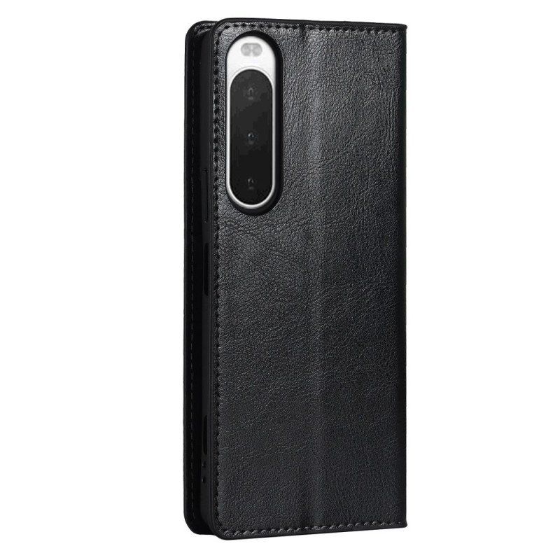 Folio-fodral Sony Xperia 10 IV Läderfodral Äkta Läder