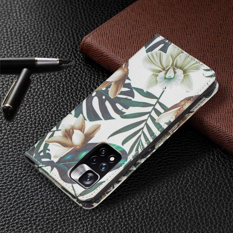 Folio-fodral Xiaomi Redmi Note 11 Pro Plus 5G Läderfodral Löv