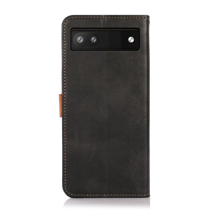 Läderfodral Google Pixel 6A Khazneh Med Rem