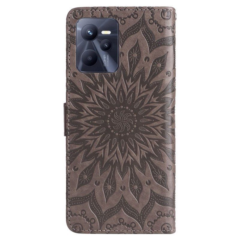 Läderfodral Realme C35 Med Kedjar Strappy Sun Mandala