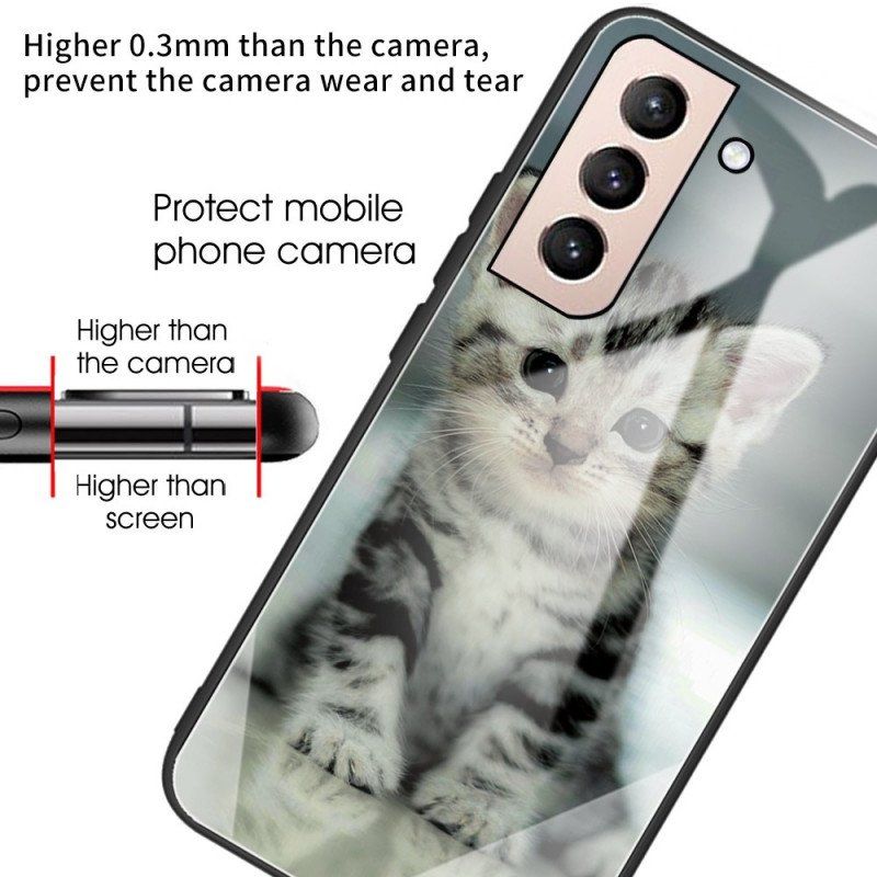 Mobilskal Samsung Galaxy S22 5G Kattunge Härdat Glas