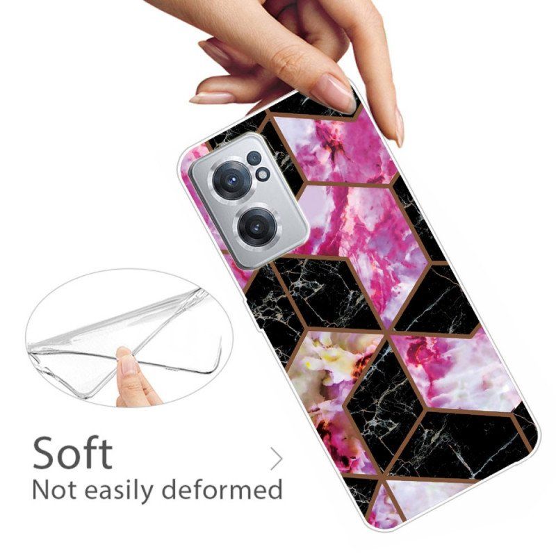 Skal OnePlus Nord CE 2 5G Svart Och Rosa Marmor